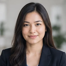 AI-generated sample portrait for the SEO Audit Specialist layout; not a confirmed employee