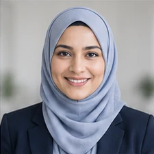 AI-generated sample portrait for the Keyword Research Specialist layout; not a confirmed employee