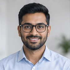 AI-generated sample portrait for the Business Profile SEO Specialist layout; not a confirmed employee