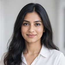 AI-generated sample portrait for the E-commerce SEO Specialist layout; not a confirmed employee