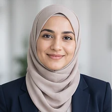 AI-generated sample portrait for the AI SEO Strategist layout; not a confirmed employee