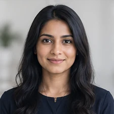 AI-generated sample portrait for the Semantic SEO Specialist layout; not a confirmed employee