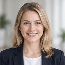 AI-generated sample portrait for the SEO Data Analyst layout; not a confirmed employee