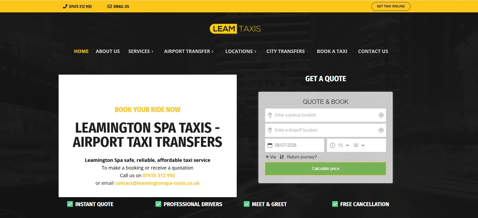 Leam Taxis — Live site